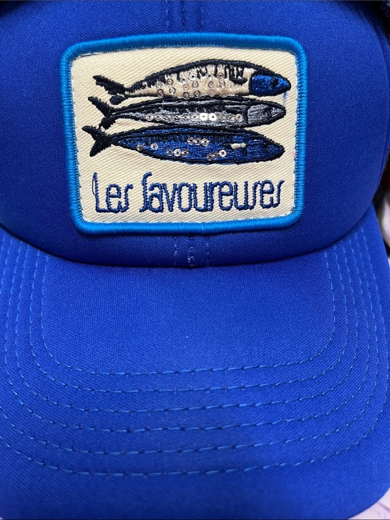 Anthropologie  Sardine Blue One Size New Embellished Trucker Hat main image 4
